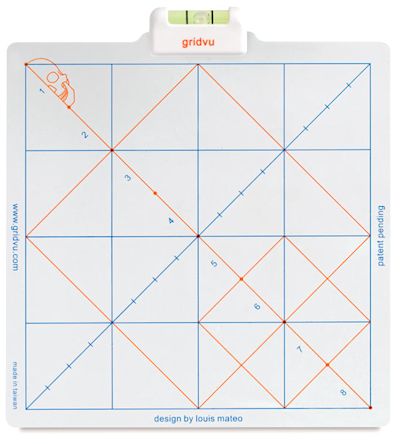 Gridvu Artist's Drawing Tool - Top view of Tool showing grid marks