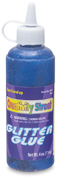 Creativity Street Glitter Glue - Single 4 oz bottle of Blue Glitter Glue