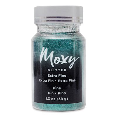 American Crafts Moxy Glitter - Pine, Extra Fine, 1.3 oz, Bottle