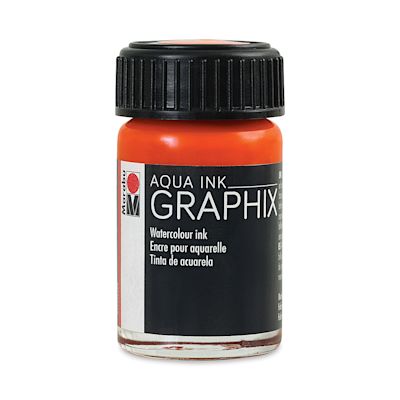 Marabu Graphix Aqua Ink - Orange, 15 ml
