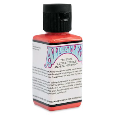 Alpha6 AlphaFlex Textile and Leather Paint - Coral, 74 ml, Bottle