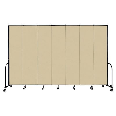 Screenflex Portable Room Dividers - 8 ft x 13 ft, Wheat, 7 Panel