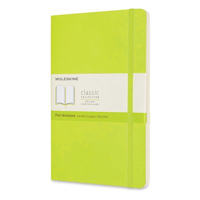 Moleskine Classic Soft Cover Notebook - Light Green, Blank, 8-1/4" x 5"