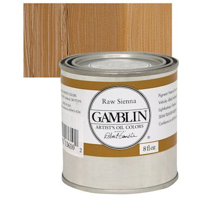 Gamblin Artist's Oil Color - Raw Sienna, 8 oz Can