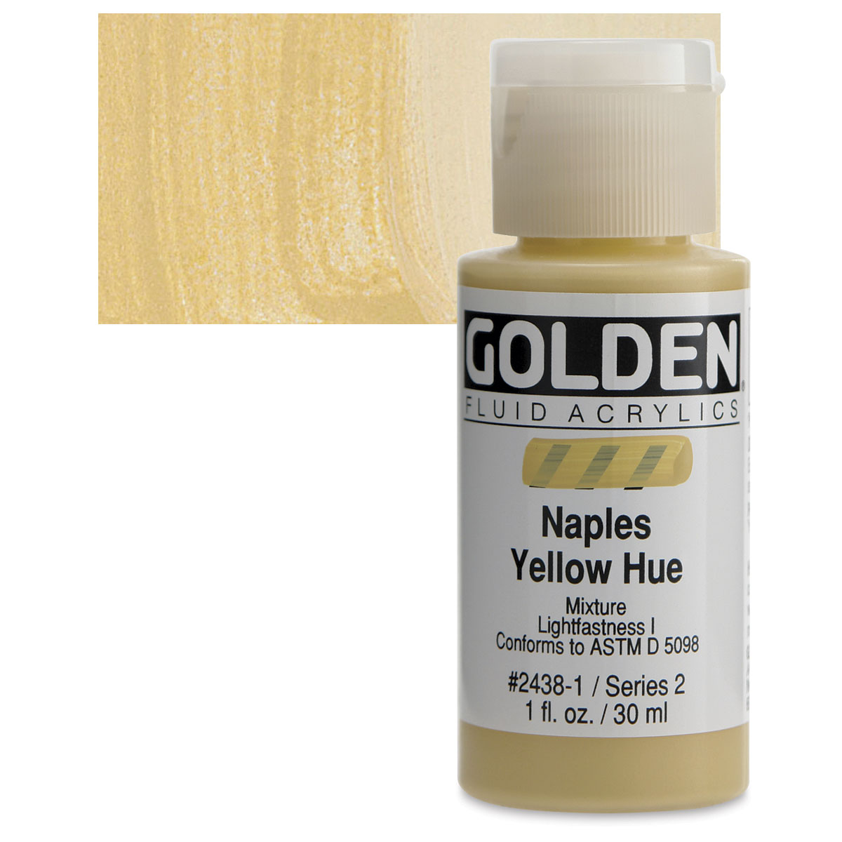 Golden Fluid Acrylics Naples Yellow Historical Hue 1 Oz Bottle