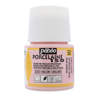 Pebeo Porcelaine 150 Paint - Tender Pink, Opaque, 45 ml bottle