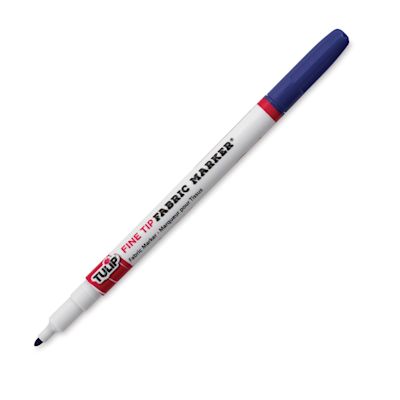 Tulip Fine Tip Fabric Marker - Blue (Cap off)