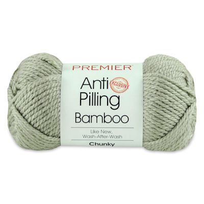 Premier Yarn Bamboo Chunky Yarn - Front view of Kiwi Fruit color with label
