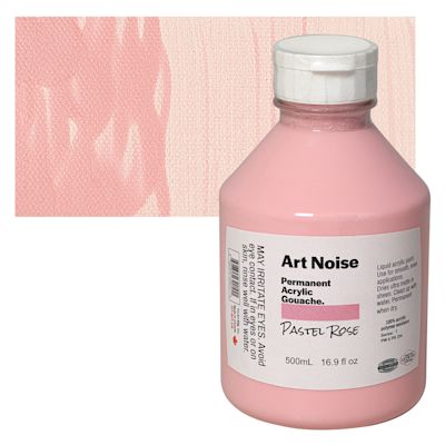 Tri-Art Art Noise Permanent Acrylic Gouache - Pastel Rose, 500 ml, Bottle with Swatch