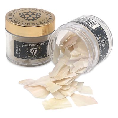 Colorberry Luxury Collection Resin Additive - Shellys White, 30 g, Jar (Shown in and out of jar)