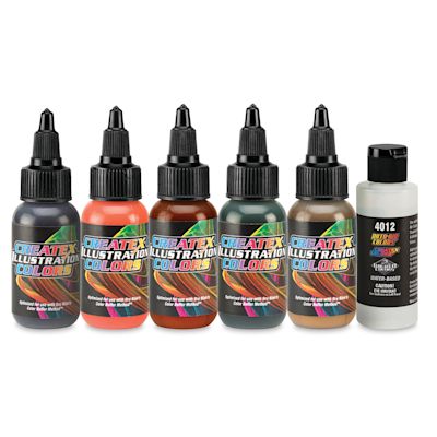 Createx Illustration Paint Sets - Components of 1 oz Secondary Colors set shown