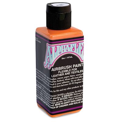 Alpha6 AlphaFlex Airbrush Textile and Leather Paint - Light Orange, 5 oz