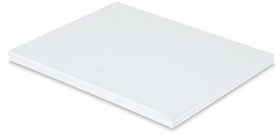 Blick Pre-Cut Gallery Mats - Angled view of 11" x 14" White Blank Style Mat