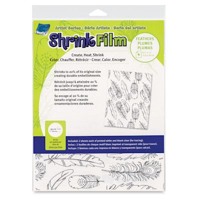 Grafix Artist Series Shrink Film - Feathers, Pkg of 4