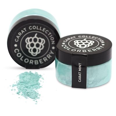 Colorberry Carat Collection Dry Resin Pigment - Mint, 50 g, Jar (Shown in and out of jar)