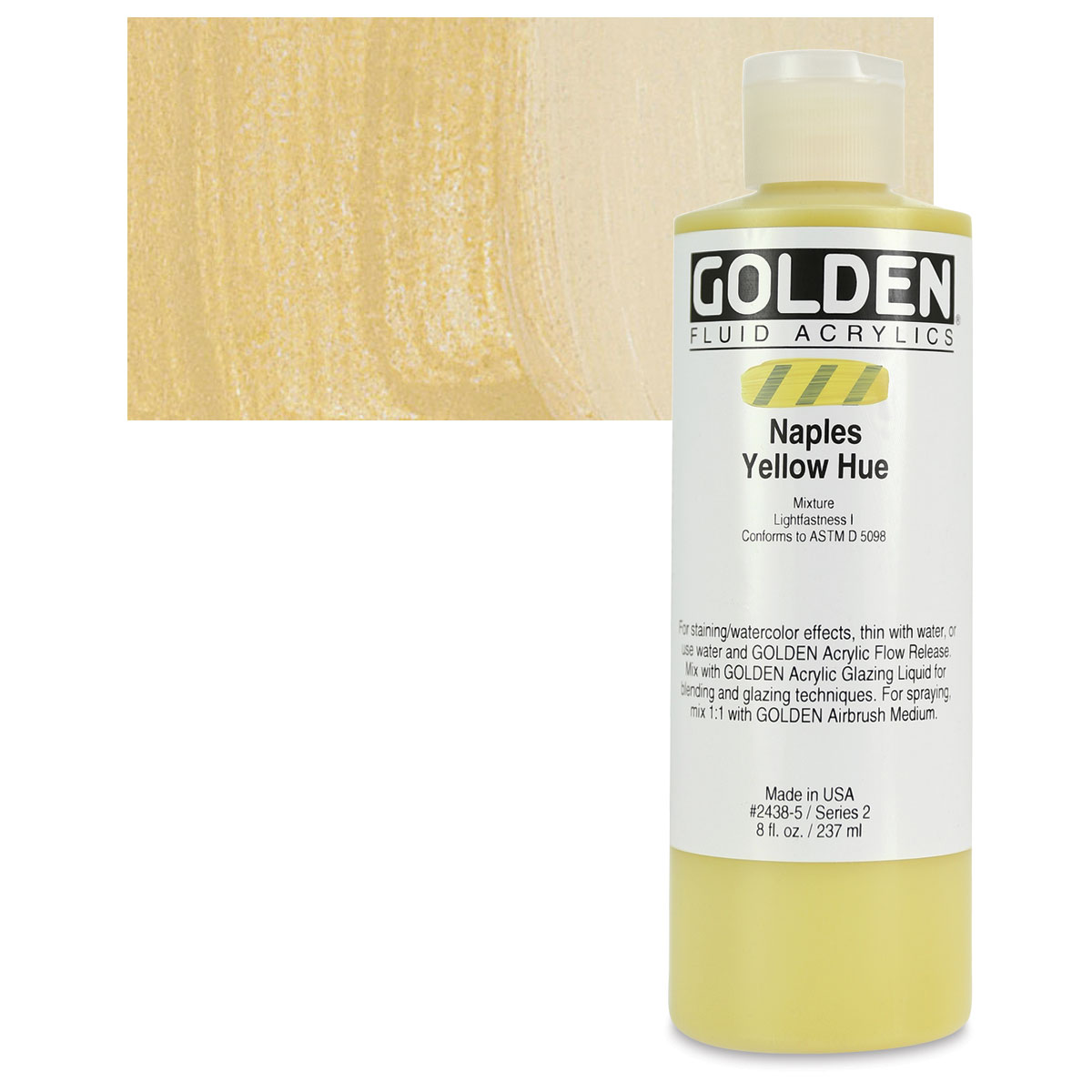 Golden Fluid Acrylics Naples Yellow Historical Hue Oz Bottle