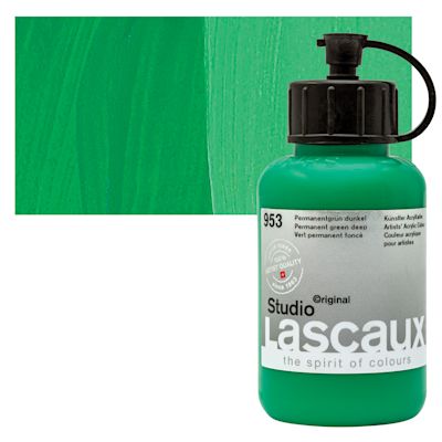 Lascaux Studio Acrylics - Permanent Green Deep, 85 ml bottle