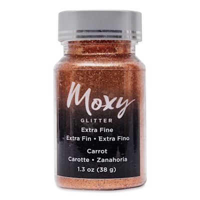 American Crafts Moxy Glitter - Carrot, Extra Fine, 1.3 oz, Bottle