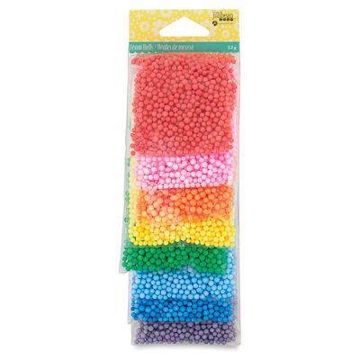 Jillibean Soup Foam Balls - Vibrant Colors, Pkg of 8, inside of packaging.