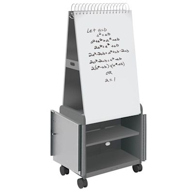 Smith Systems Cascade Spiral Noteboard Unit - Platinum, Shelves, With Doors