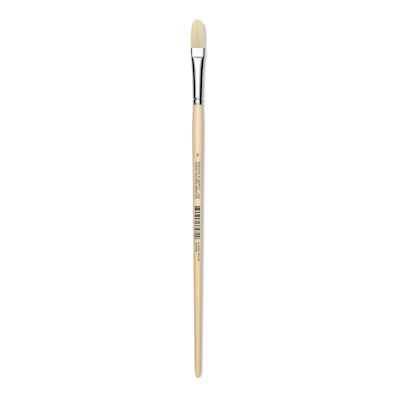 Utrecht Rhenish Pure Hog Bristle Brush - Filbert, Size 8, Long Handle