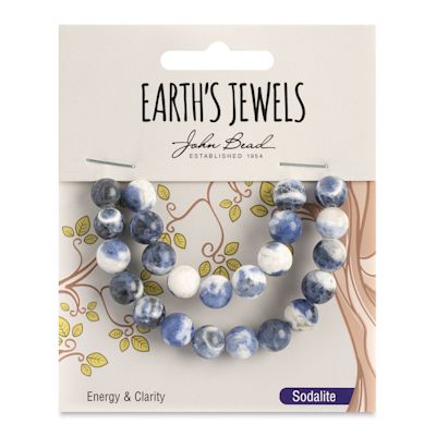 John Bead Semi-Precious Beads - Sodalite, Round, 8 mm, 23 beads