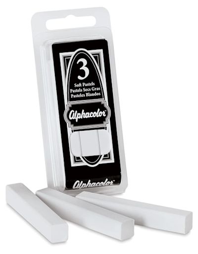 Alphacolor Soft Pastels- White, Set of 3