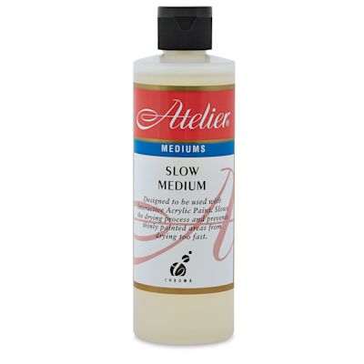 Chroma Atelier Interactive Slow Blending Medium - Front of 8 oz Mid-Viscosity Bottle