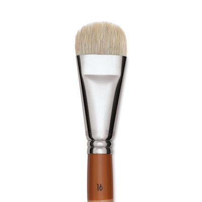 R and F Encaustic Brush - Filbert, Short Handle, Size 16