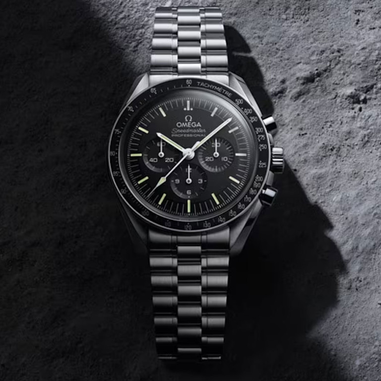 A silver Speedmaster Moonwatch