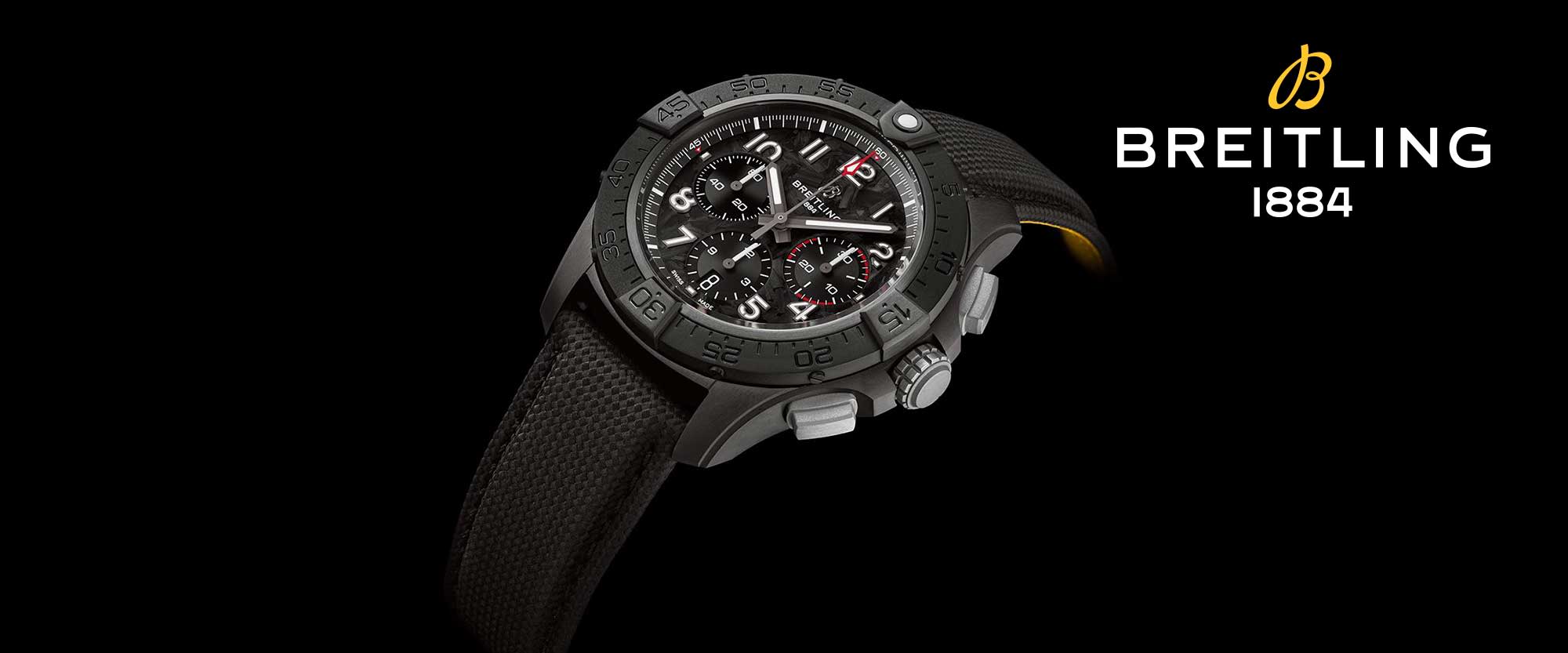 A black Breitling watch