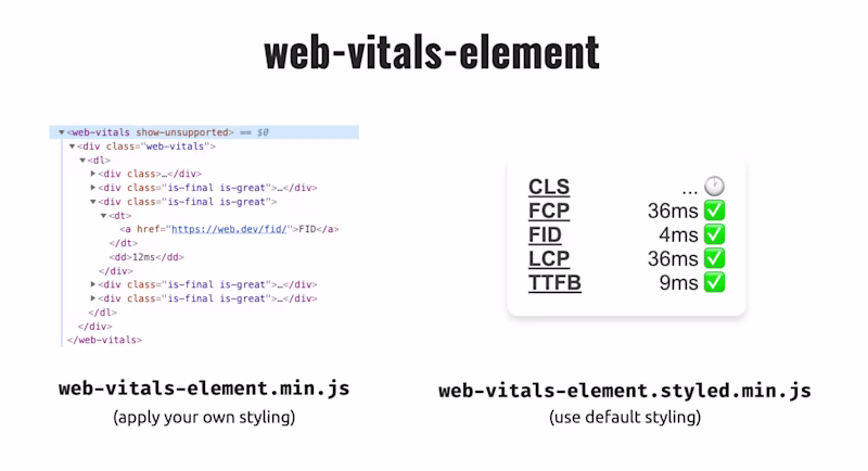 Web-vitals-element example