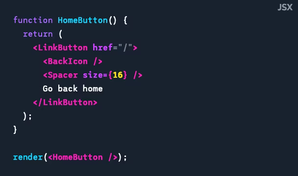JSX with a spacer component