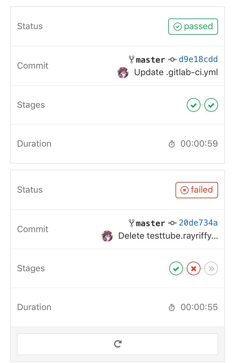 GitLab CI Log