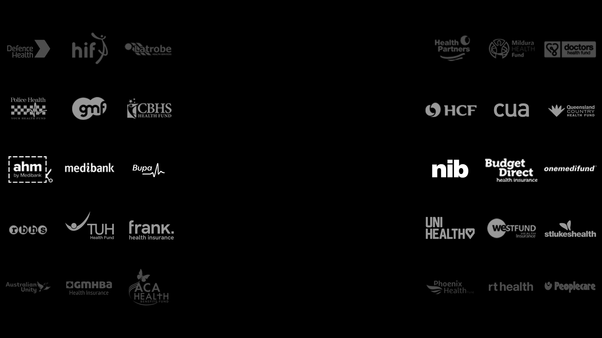 Logos of Australian insurance companies accepted by Vogue Dental Studios.