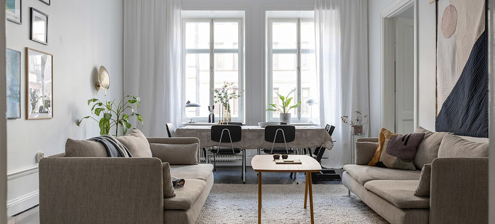Japandi - en mix av den Skandinaviska och Japanska inredningsstilen som är populär just nu. Foto: Fastighetsbyrån.
