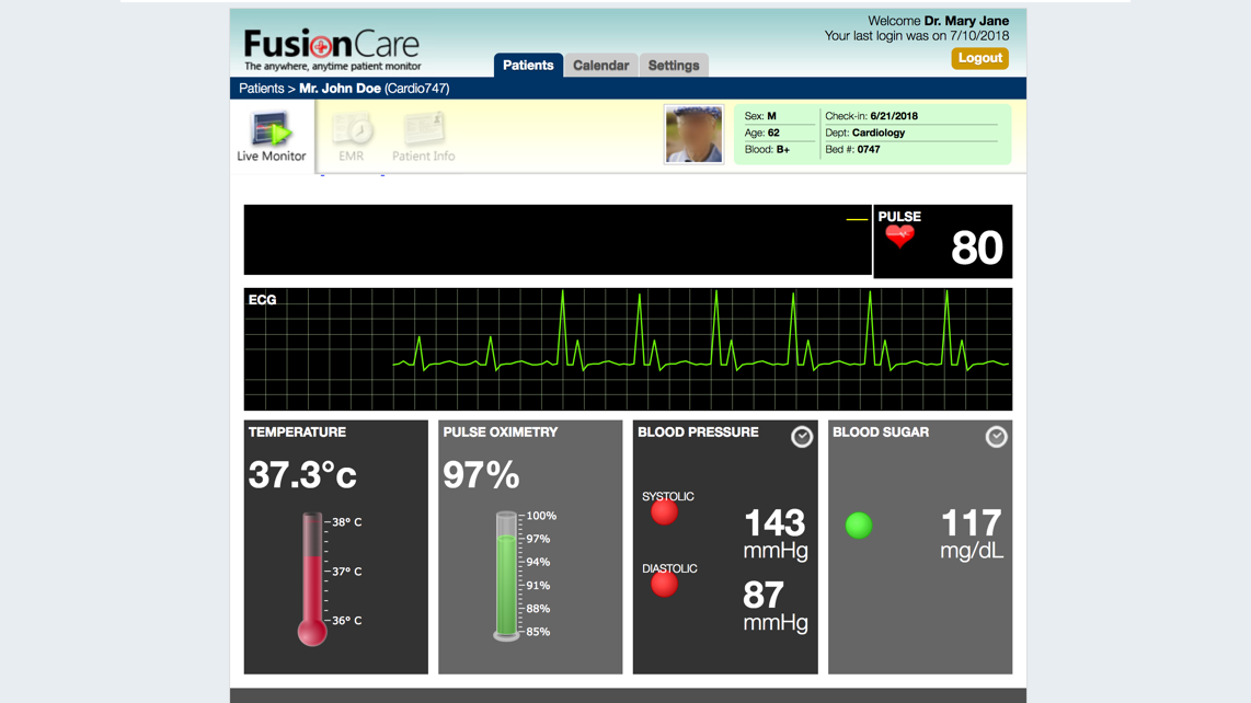 Real-time Patient Monitoring Dashboard