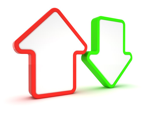 red arrow up green arrow down