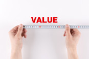 Measured Value on White Background