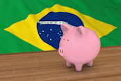 Piggy Bank and Brazilian Flag
