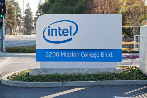 Intel Logo on a Building