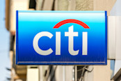Citigroup Logo on Stock Background