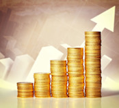 coins raising graph image