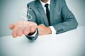 Businessman Lending Money