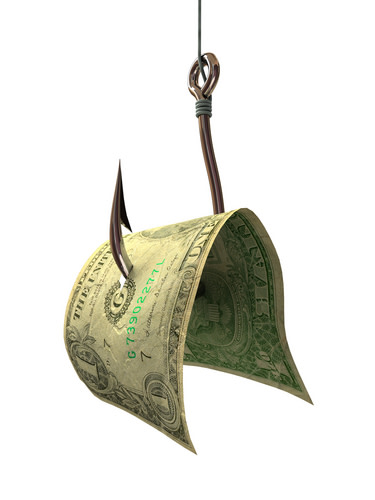 money on a hook