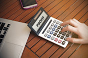 Profit Written on Calculator