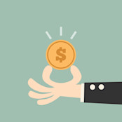 man showing coin in hand image