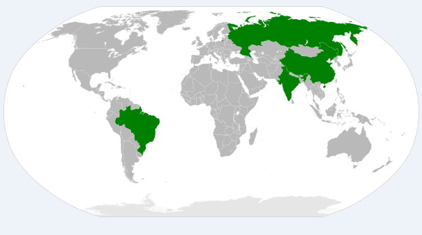 Map of BRIC Countries
