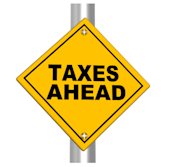 Taxes Ahead Sign