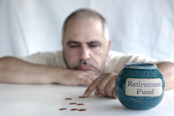 Man Counting his Retirement Savings